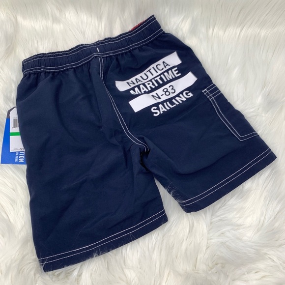 Nautica Blue Anchor elastic waist Swim Trunk - Picture 4 of 5